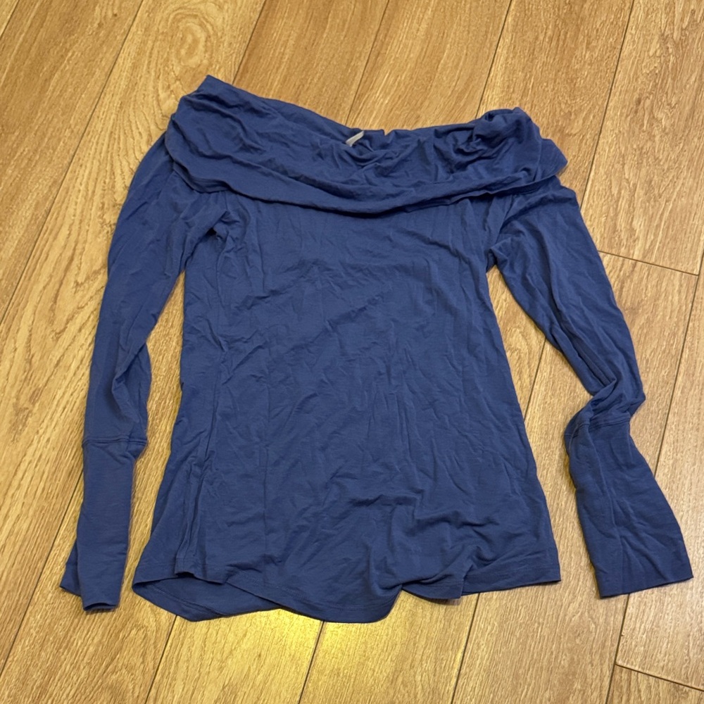 Free People Soft Blue Knit Blouse